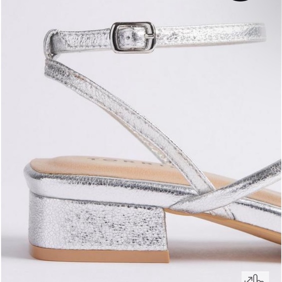 Torrid Silver Extra Wide Strappy Micro Block Heel Sandals - Picture 4 of 12